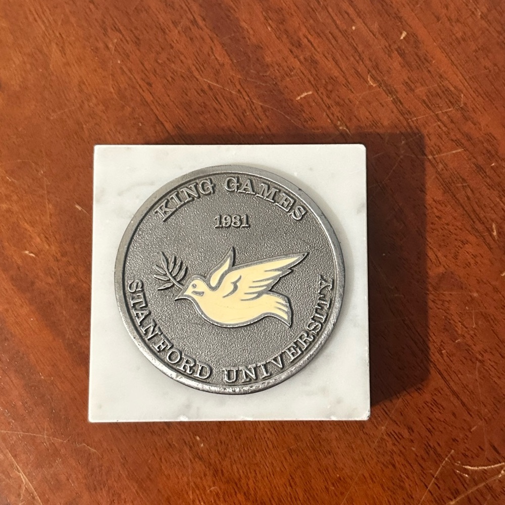 Stanford University King Games 1981 Marble Paperweight Cardinals FLAWS * CHIPPED